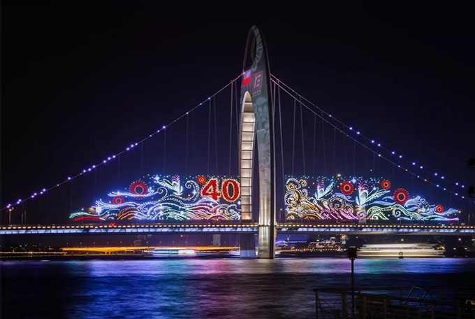 Liede Bridge Light Show Liede Bridge Light Show (2)