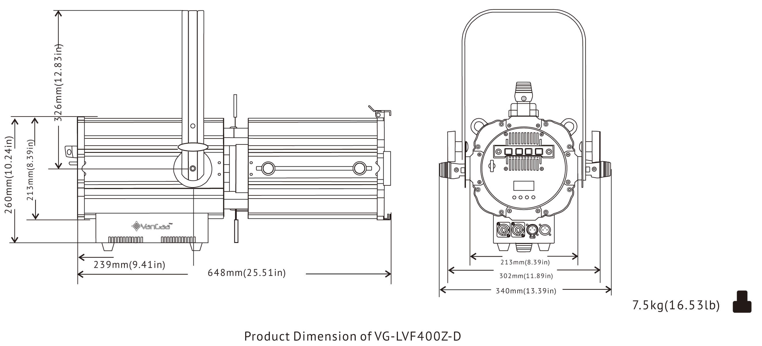 VG-LVF400Z-D Dimension VG-LVF400Z-D Размеры